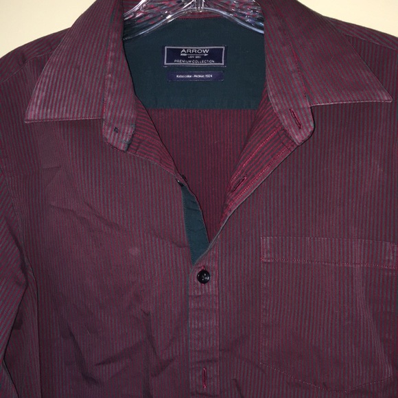 Pinstripe Button-up Shirt with Chest Pockets